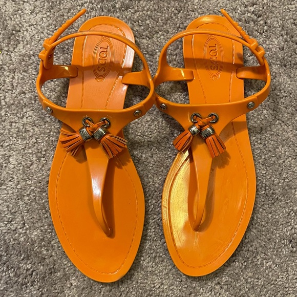 Tod's Shoes - TODS Orange Tassel Sandals